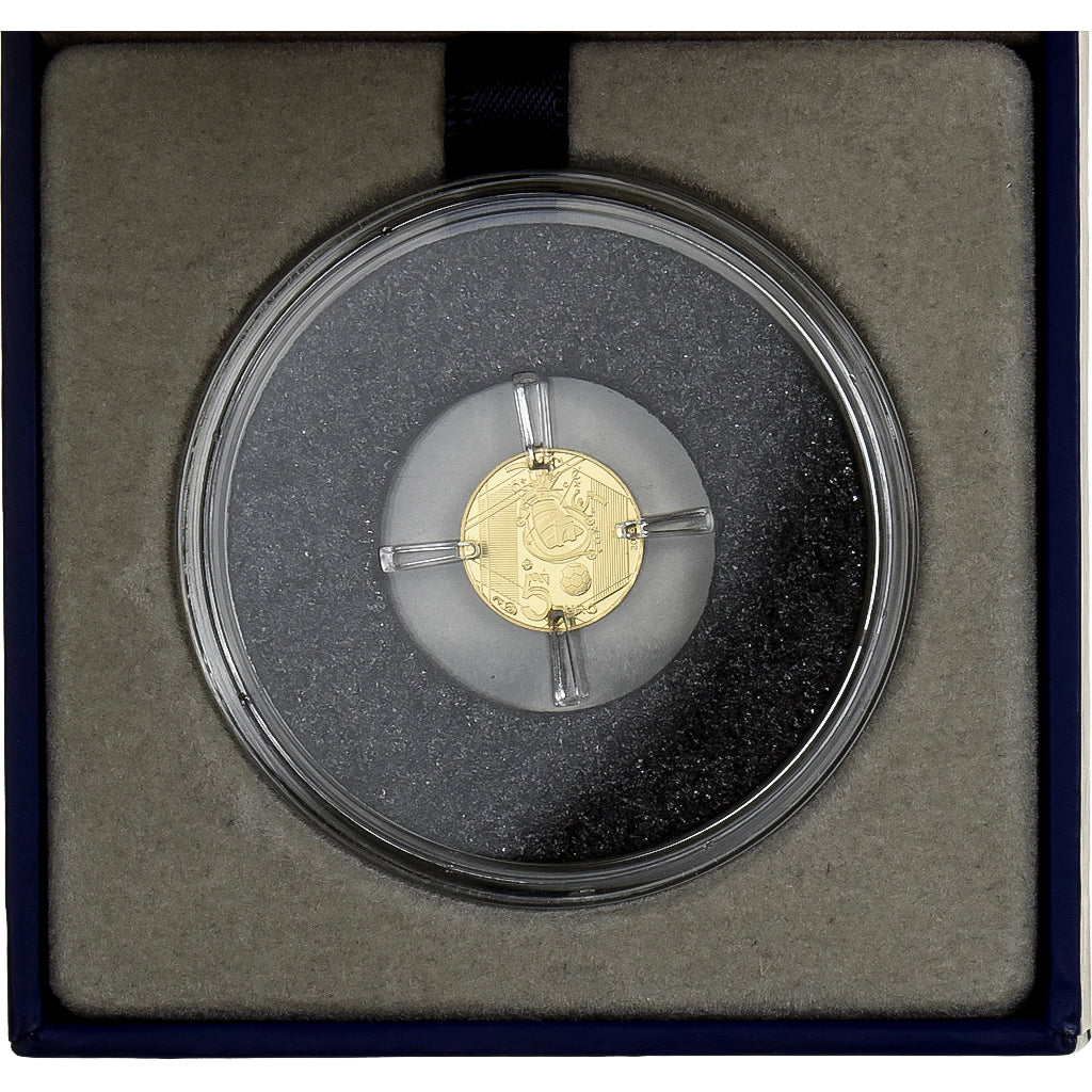 Francja, 5 Euro, UEFA Euro 2016, Proof, 2016, MDP, Złoto, MS(65-70)