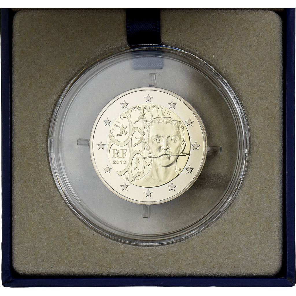 France, 2 Euro, Pierre de Coubertin, Proof, 2013, MDP, Bi-Metallic, MS(65-70)
