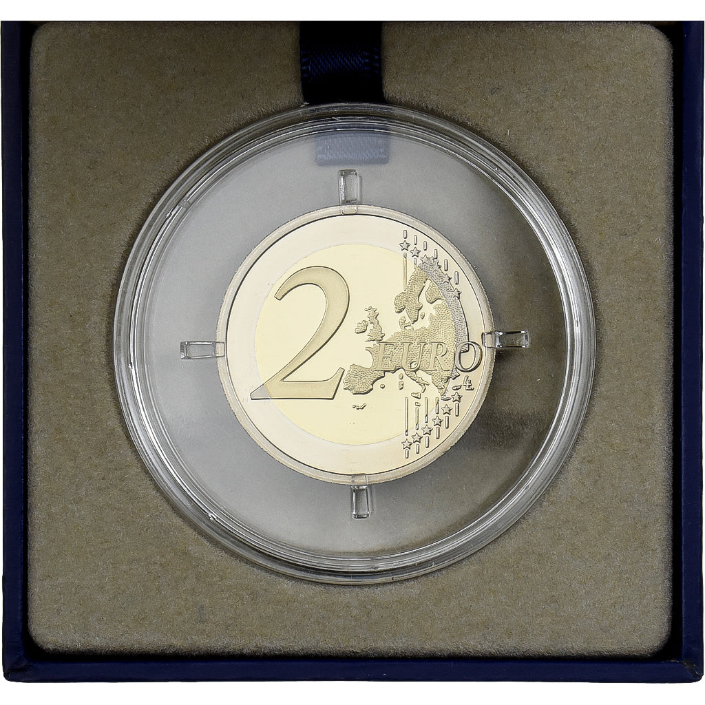 France, 2 Euro, Pierre de Coubertin, Proof, 2013, MDP, Bi-Metallic, MS(65-70)