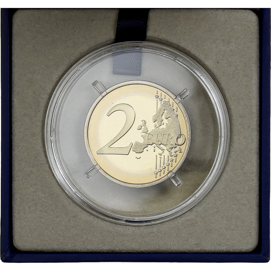 France, 2 Euro, UEFA Euro 2016, Proof, 2016, MDP, Bi-Metallic, MS(65-70)