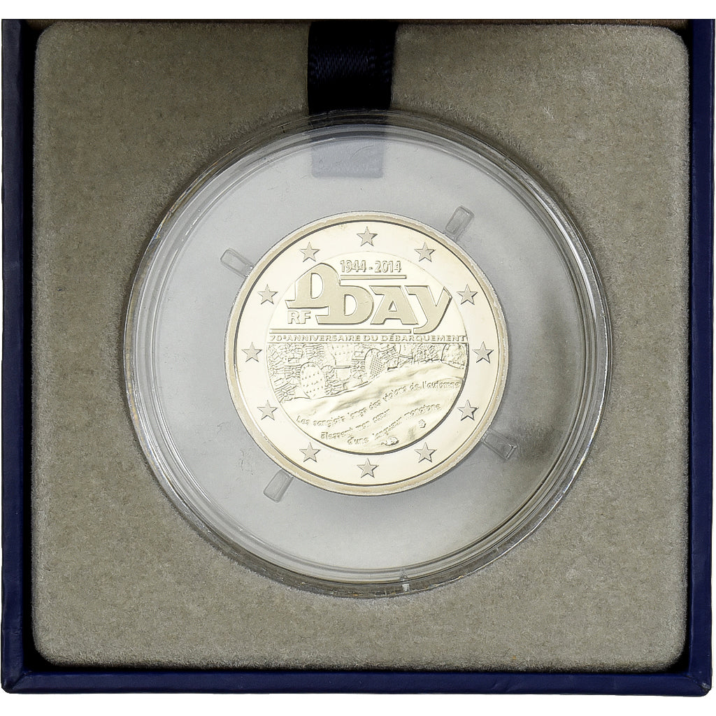 France, 2 Euro, 70th Anniversary of D-Day, Proof, 2014, MDP, Bi-Metallic