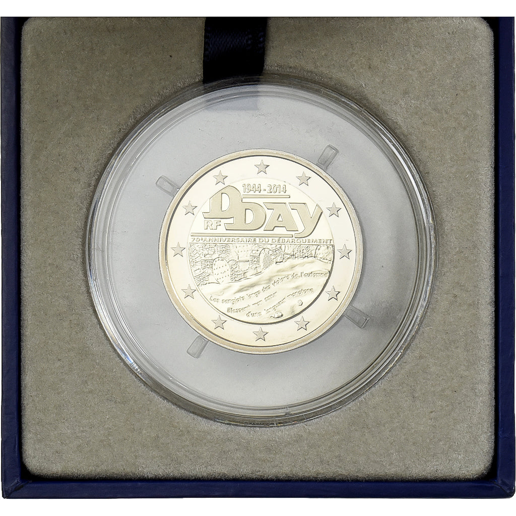 France, 2 Euro, 70th Anniversary of D-Day, Proof, 2014, MDP, Bi-Metallic