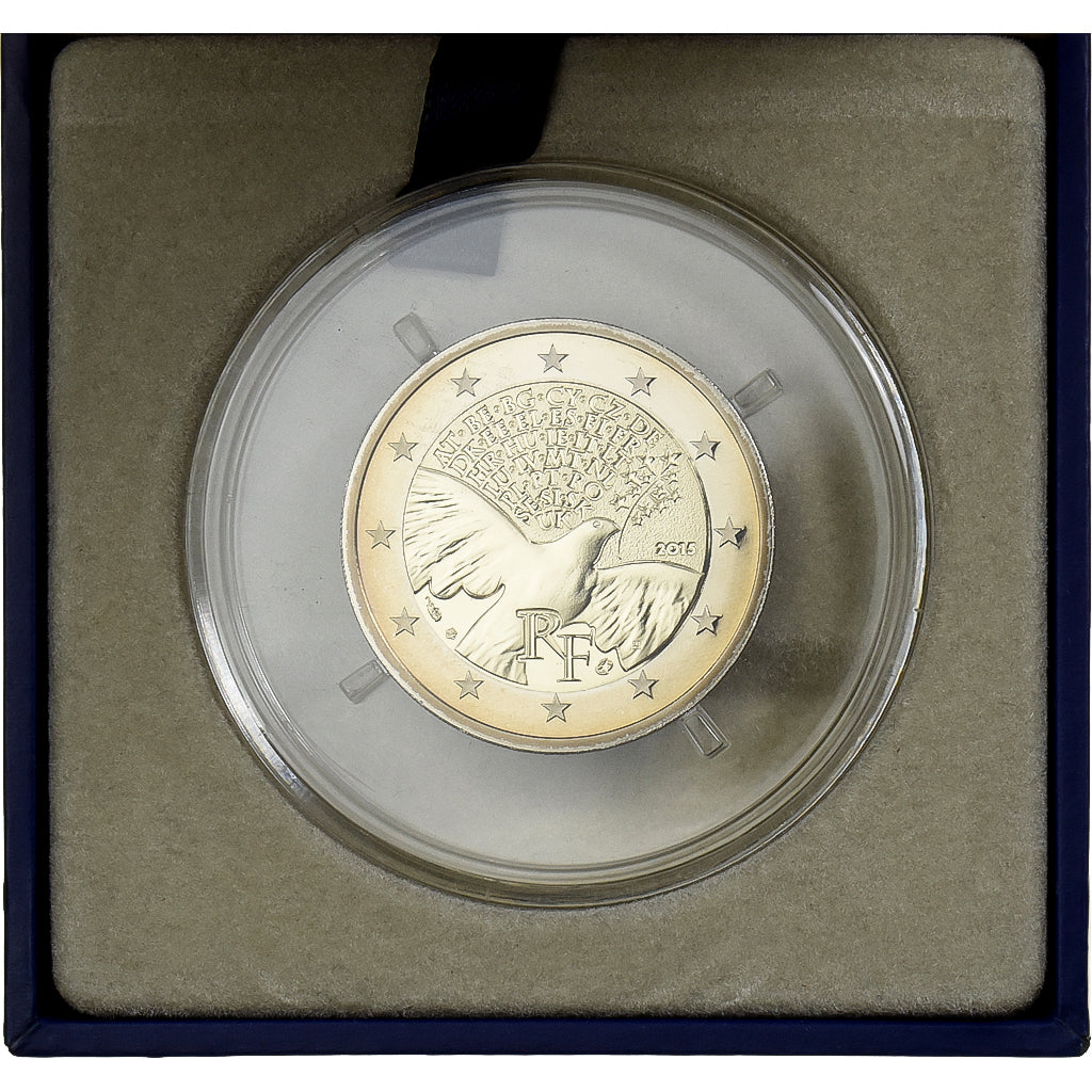 France, 2 Euro, Peace in Europe, Proof, 2015, MDP, Bi-Metallic, MS(65-70)