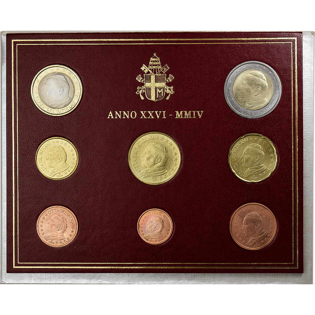 Vatikanstadt, John Paul II, Set 1 ct. - 2 Euro, 2004 - Anno XXVI, Rome, STGL