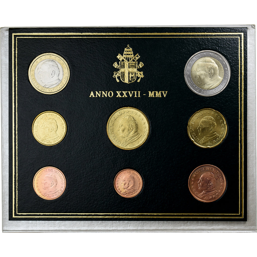 PAŃSTWO WATYKAŃSKIE, John Paul II, Set 1 ct. - 2 Euro, 2005 - Anno XXVII