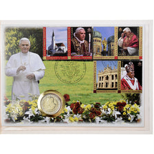 Vatican, 2 Euro + Stamp, 80th birthday Pope Benedict XVI, 2007, Rome