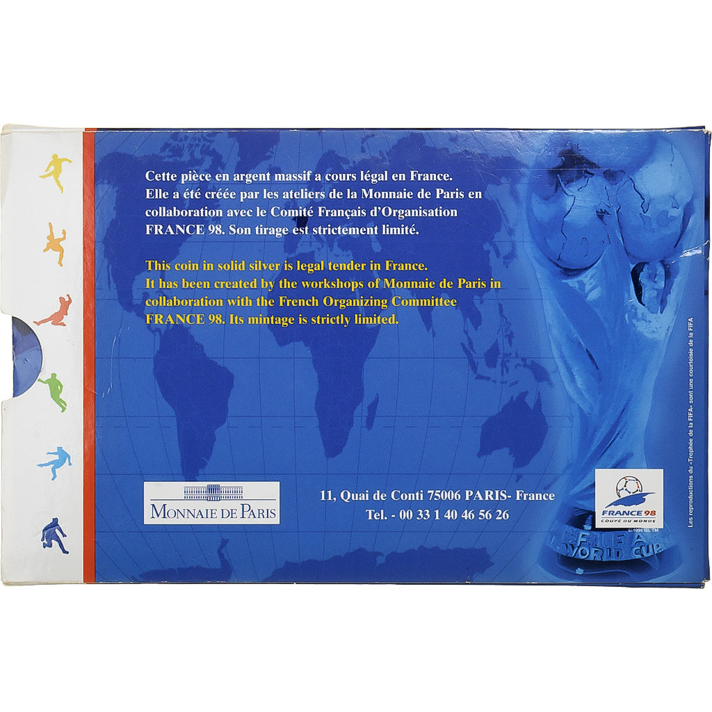 Frankrijk, 1 Franc + Token, Coupe du Monde 1998, 1997, MDP, Zilver, FDC