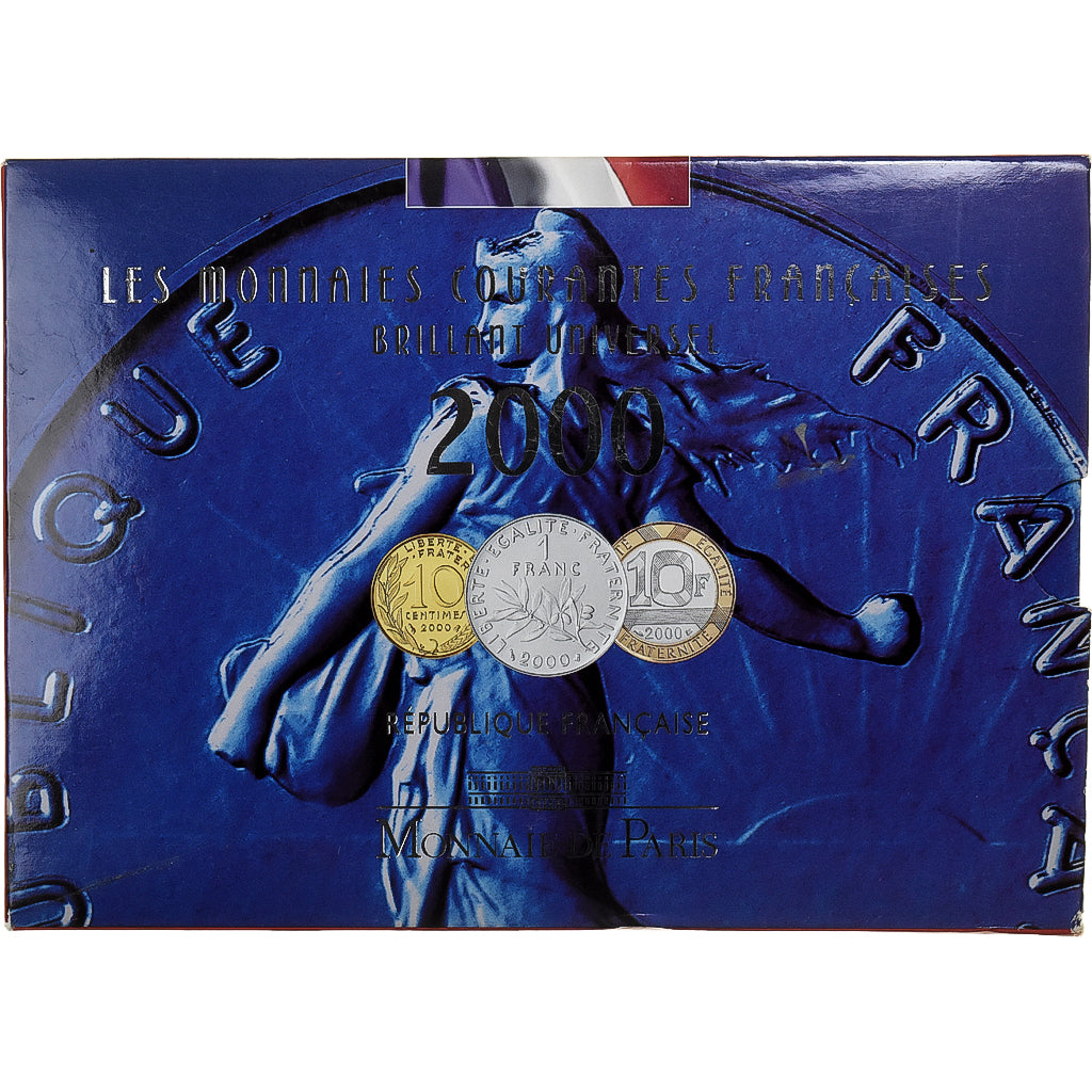 France, Coffret 1 c. à 20 frs., 2000, MDP, BU, MS(65-70)
