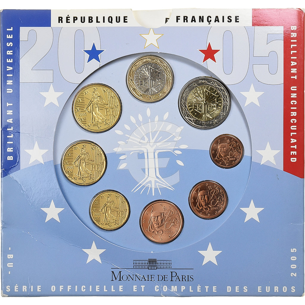 France, Coffret 1c. à 2€, BU, 2005, MDP, FDC