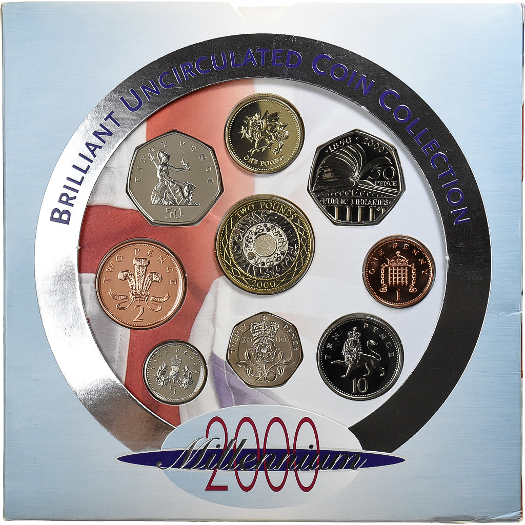 Wielka Brytania, Set 1 Penny - 2 Pounds, 2000, BU, ND, MS(65-70)