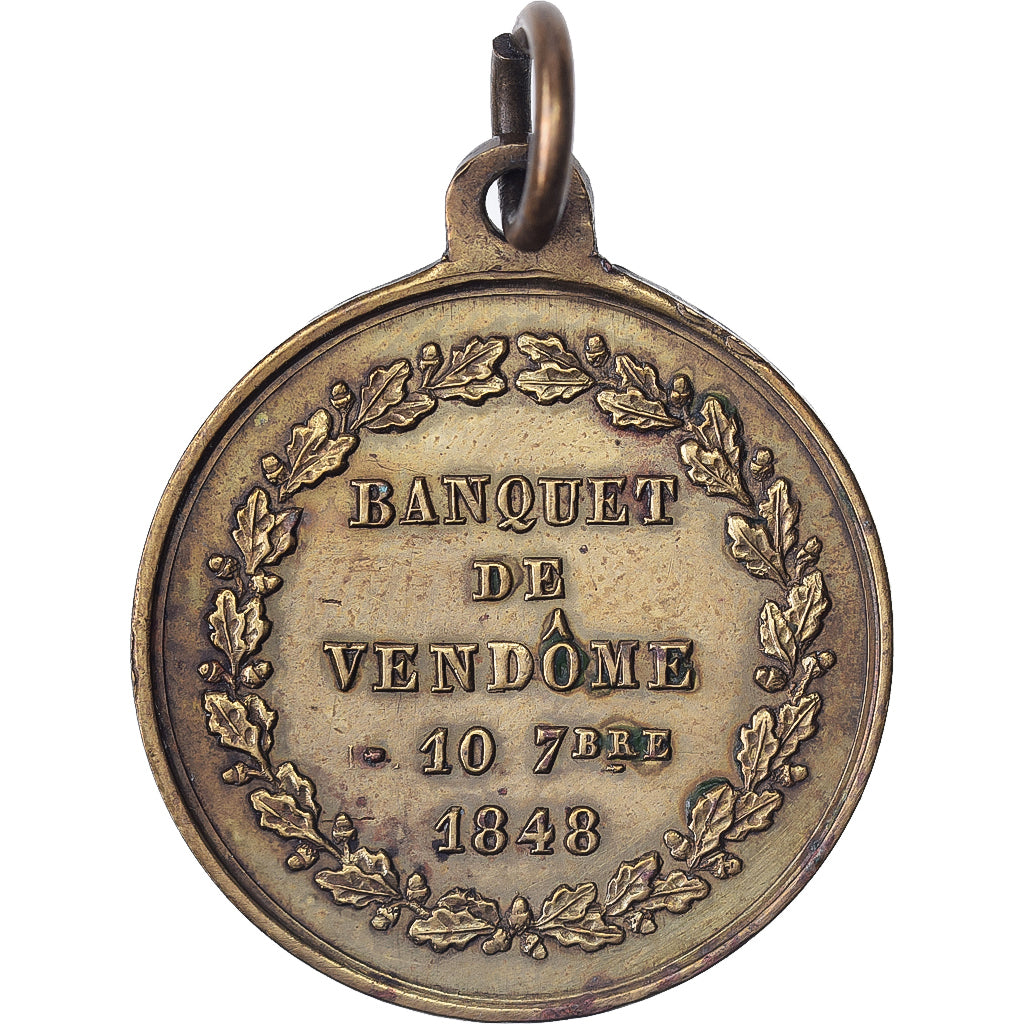 France, Médaille, Banquet de Vendôme, 1848, Laiton, TTB+