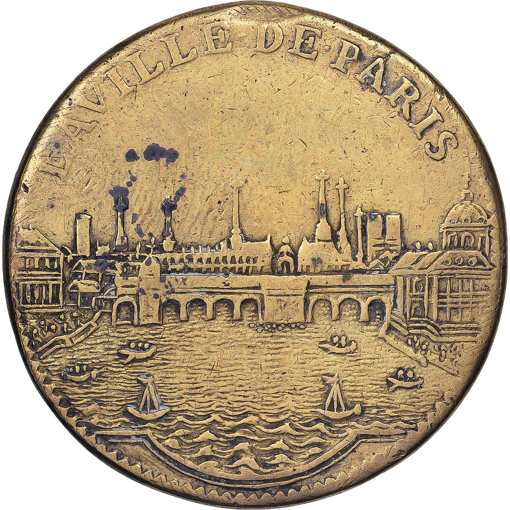 France, Token, Louis XIV, La Ville de Paris, Brass, VF(30-35)