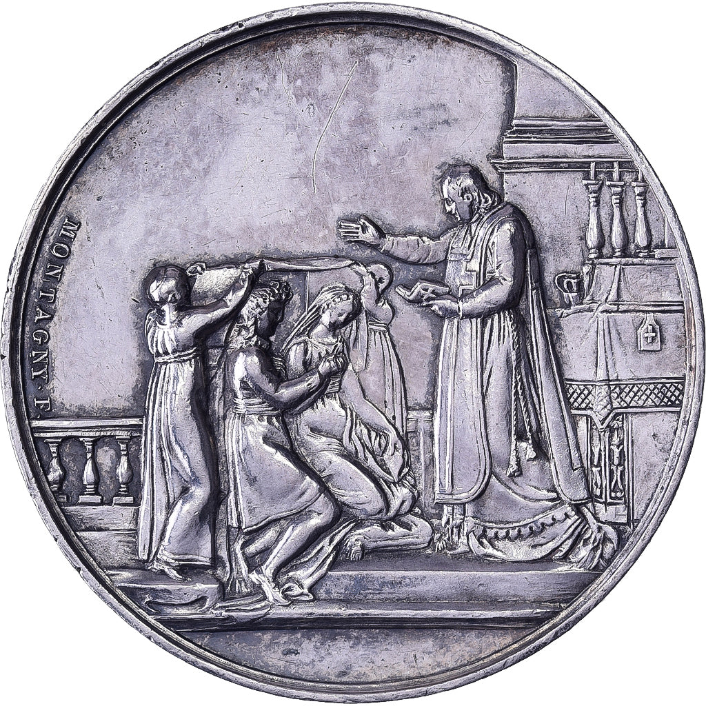 France, Médaille de mariage, 1847, Argent, TTB+