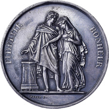 Francia, Médaille de mariage, Fidélité, Bonheur, 1856, Argento, SPL-