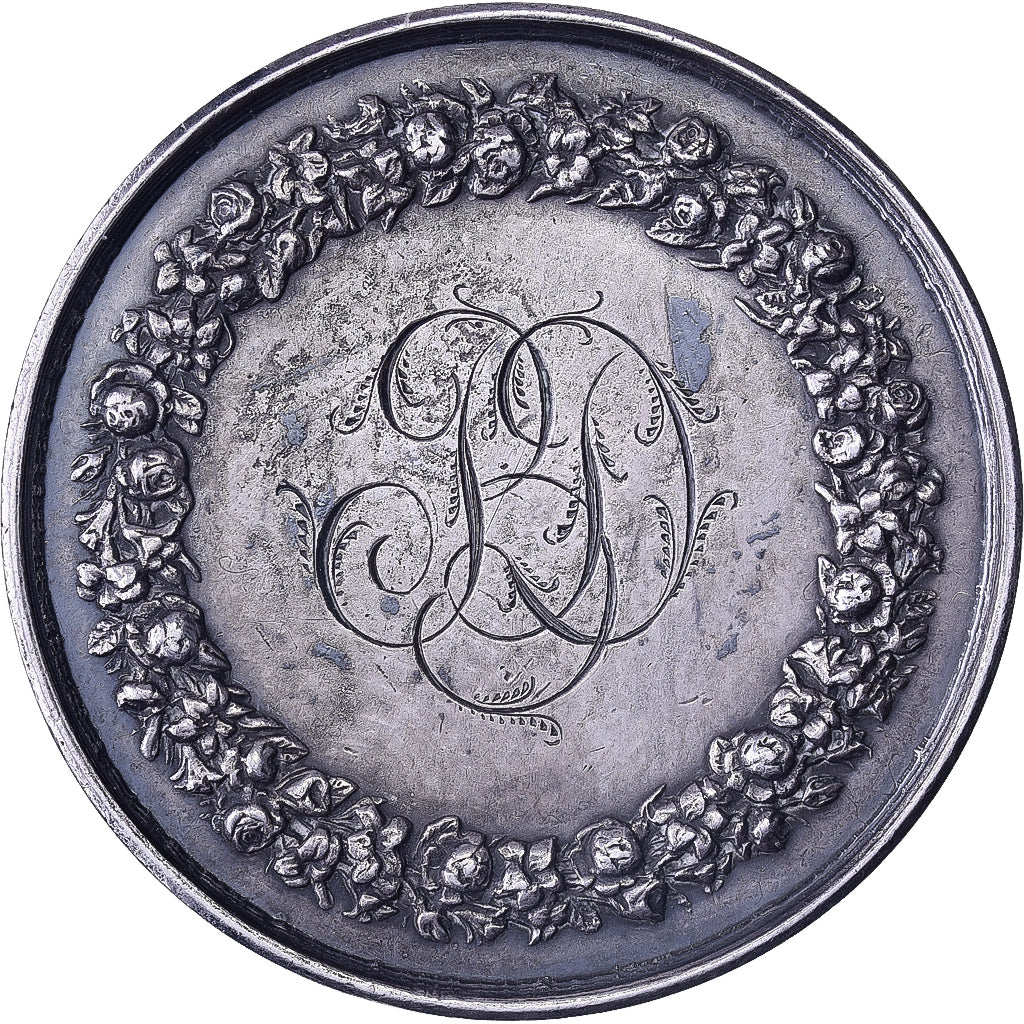 Frankrijk, Médaille de mariage, Fidélité, Bonheur, 1856, Zilver, PR