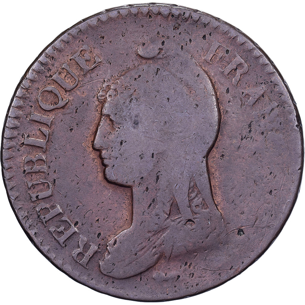 Frankreich, 1 Décime, Dupré, AN 8, Limoges, Bronze, S