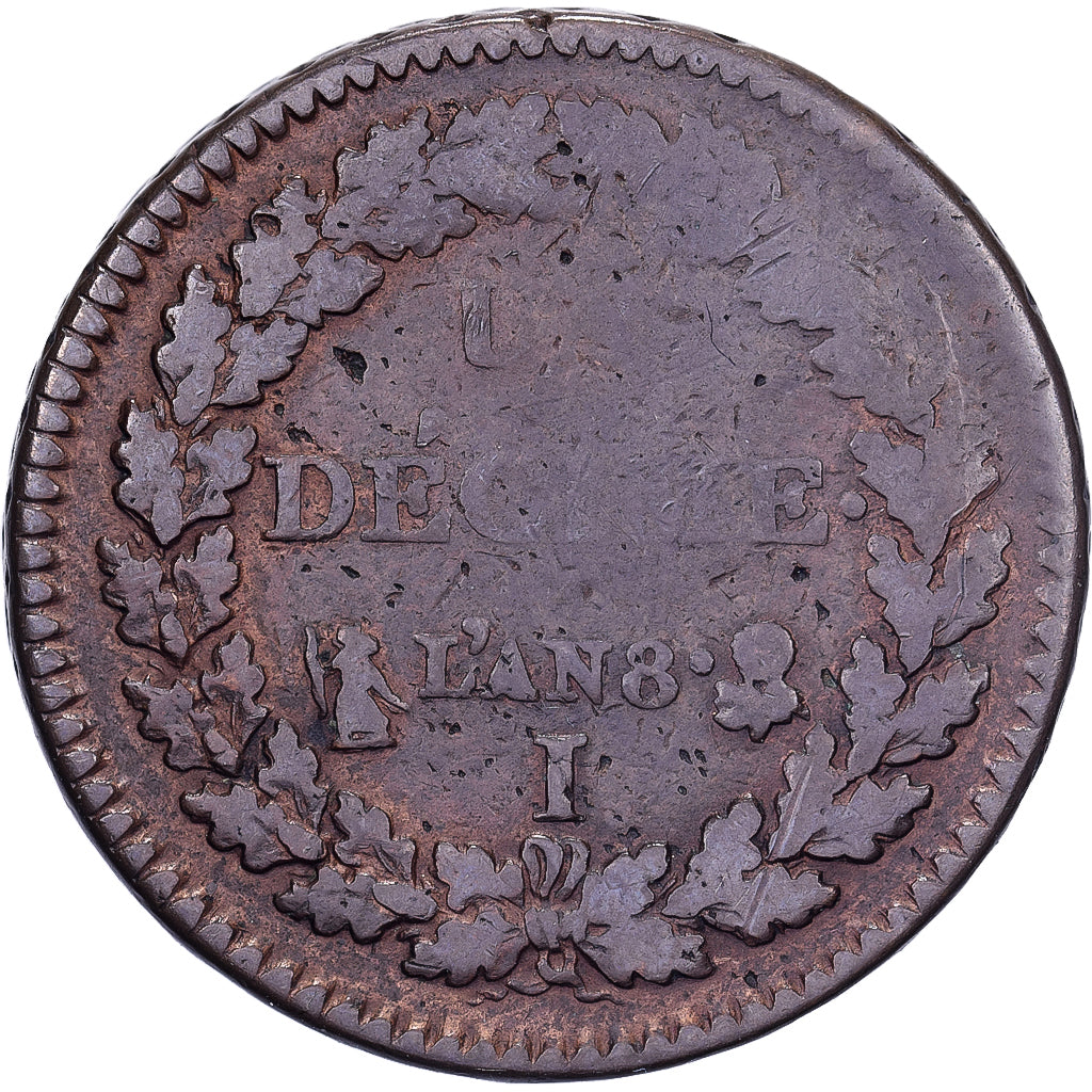 Frankreich, 1 Décime, Dupré, AN 8, Limoges, Bronze, S