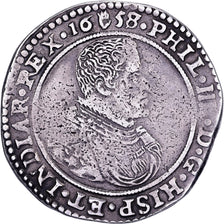 Países Bajos españoles, Philip IV, Ducaton, 1658, Antwerp, Plata, BC+