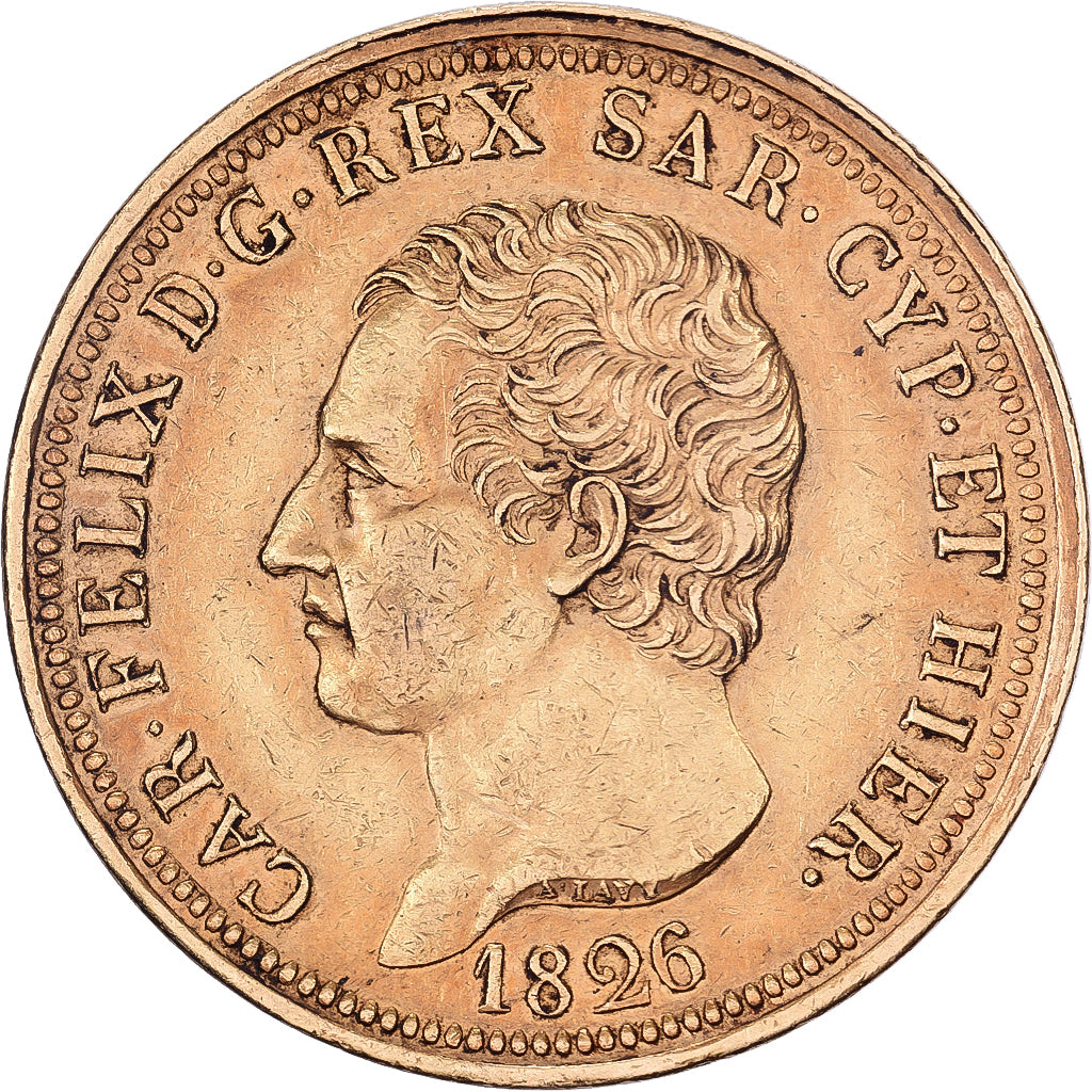 Kingdom of Sardinia, Carlo Felice, 80 Lire, 1826, Torino, Gold, VZ