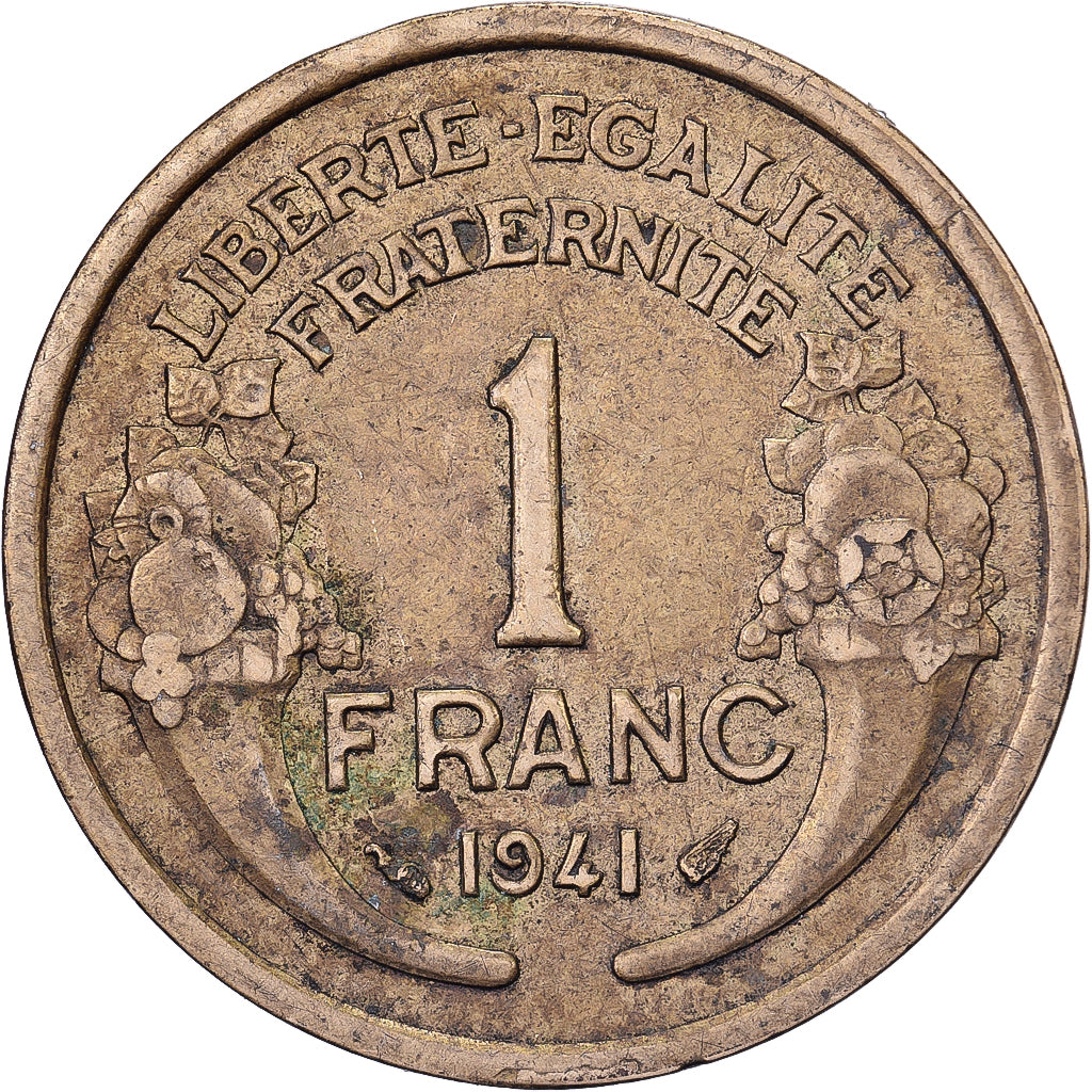 Frankrijk, 1 Franc, Morlon, 1941, Paris, Cupro-Aluminium, ZF