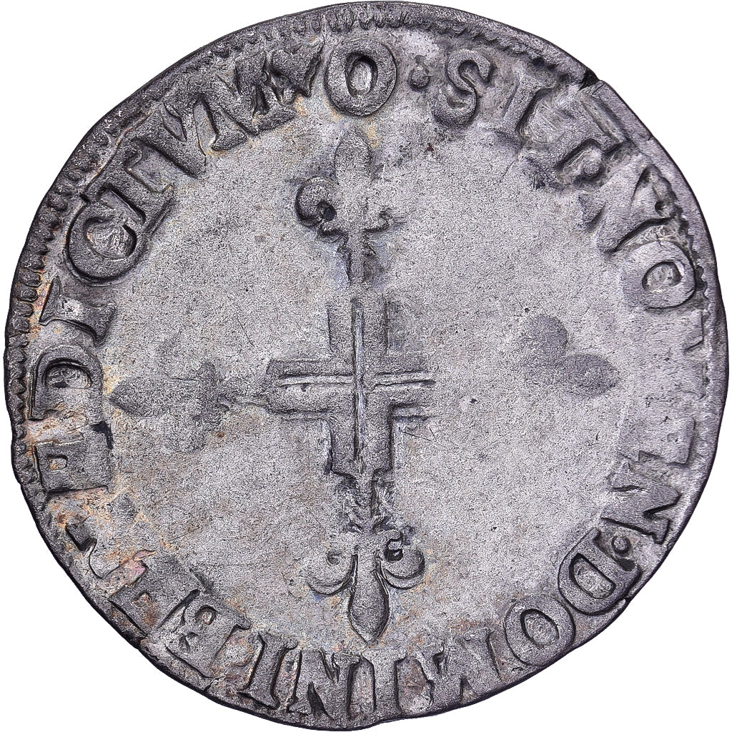 Francia, Henri III, Double Sol Parisis, 1583, Riom, Biglione, BB, Gadoury:477