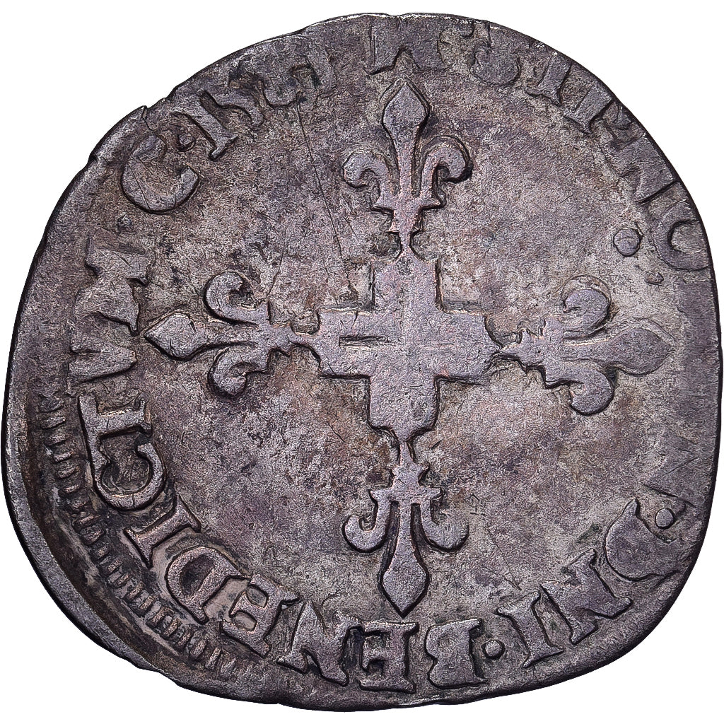 Francia, Henri III, Sol Parisis, 1584, Toulouse, Vellón, BC+, Gadoury:474