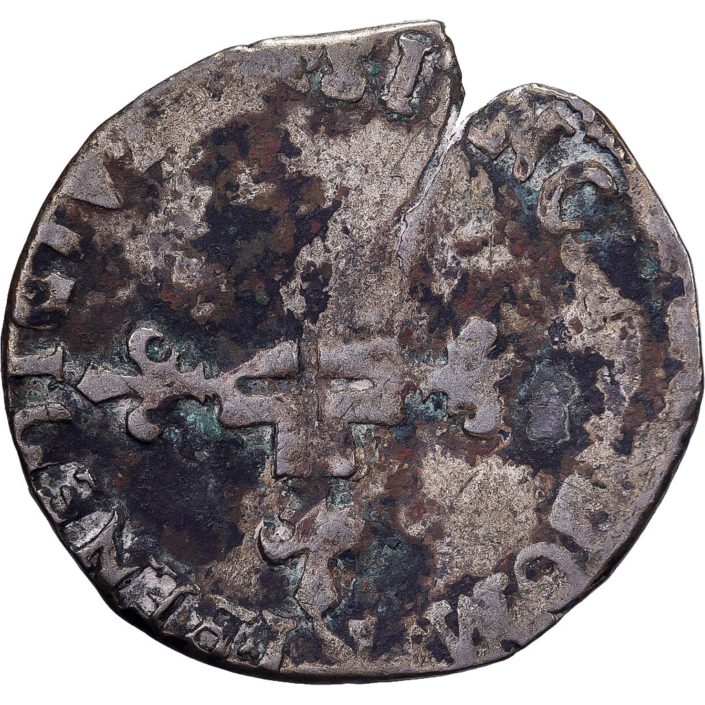 France, Henri III, Double Sol Parisis, Uncertain date, Billon, VG(8-10)