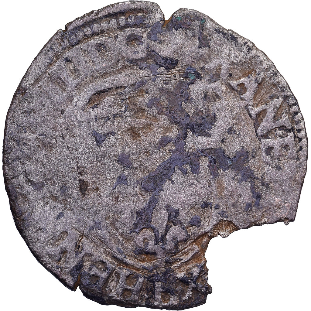 França, Henri III, Douzain aux deux H, 1587, Rouen, Lingote, F(12-15)