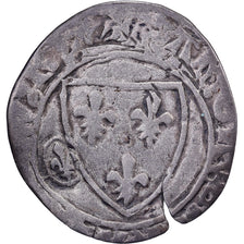 Frankreich, Charles VI, Blanc Guénar, 1380-1422, Countermarked, Billon, S