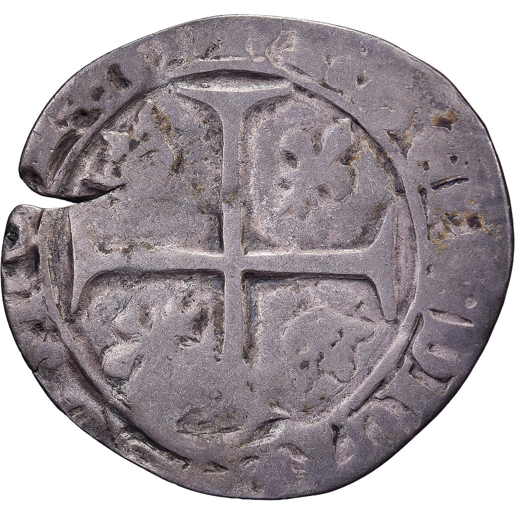 Frankreich, Charles VI, Blanc Guénar, 1380-1422, Countermarked, Billon, S