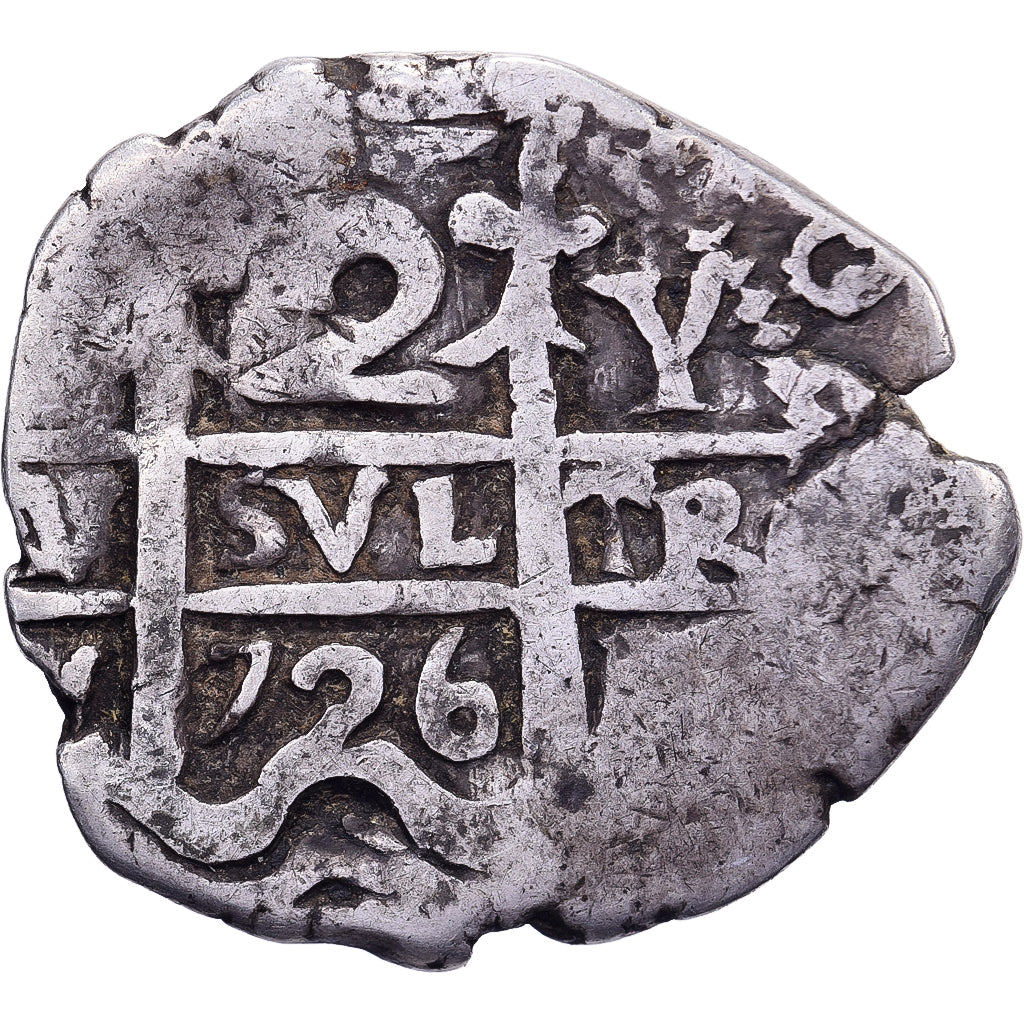 Bolivia, Louis I, 2 Reales, 1726, Potosi, Argento, MB+