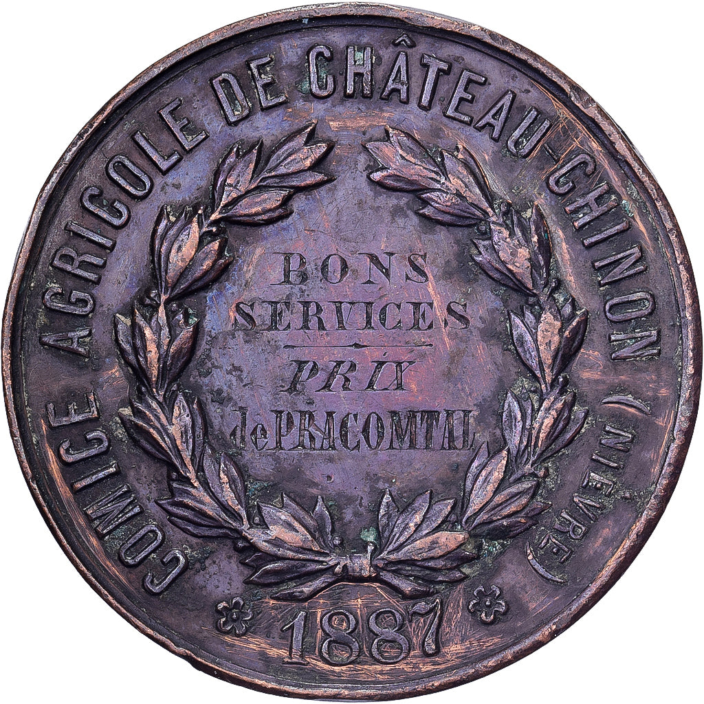 France, Medal, Comice Agricole de Château-Chinon (Nièvre), 1887, Copper