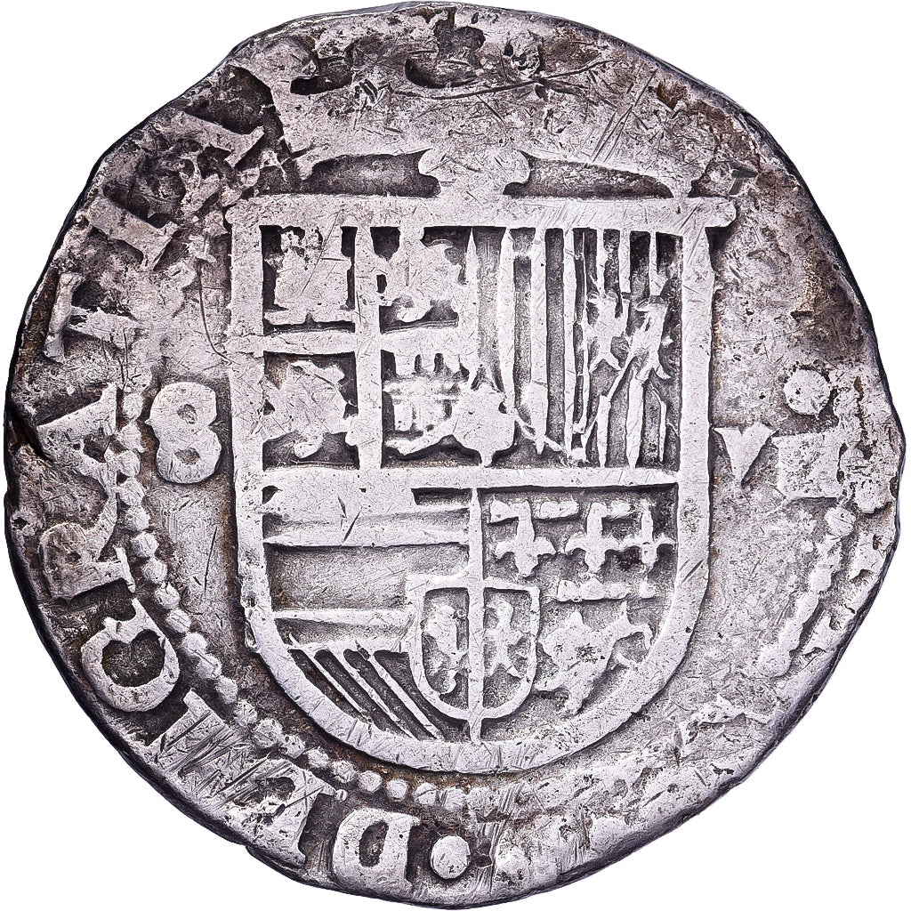 Spanje, Filip II, 8 Reales, 1556-1598, Seville, Zilver, ZF