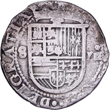 Espanha, Philip II, 8 Reales, 1556-1598, Seville, Prata, EF(40-45)