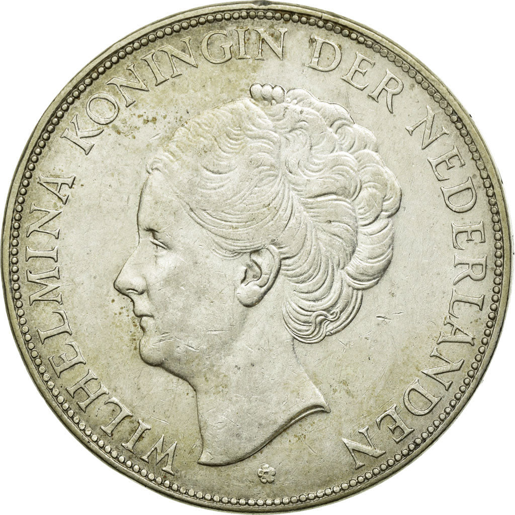 Coin, Netherlands, Wilhelmina I, 2-1/2 Gulden, 1930, AU(55-58), Silver, KM:165