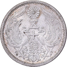 Japonia, Hirohito, 50 Sen, Showa, Year 12 (1937), Srebro, AU(55-58)