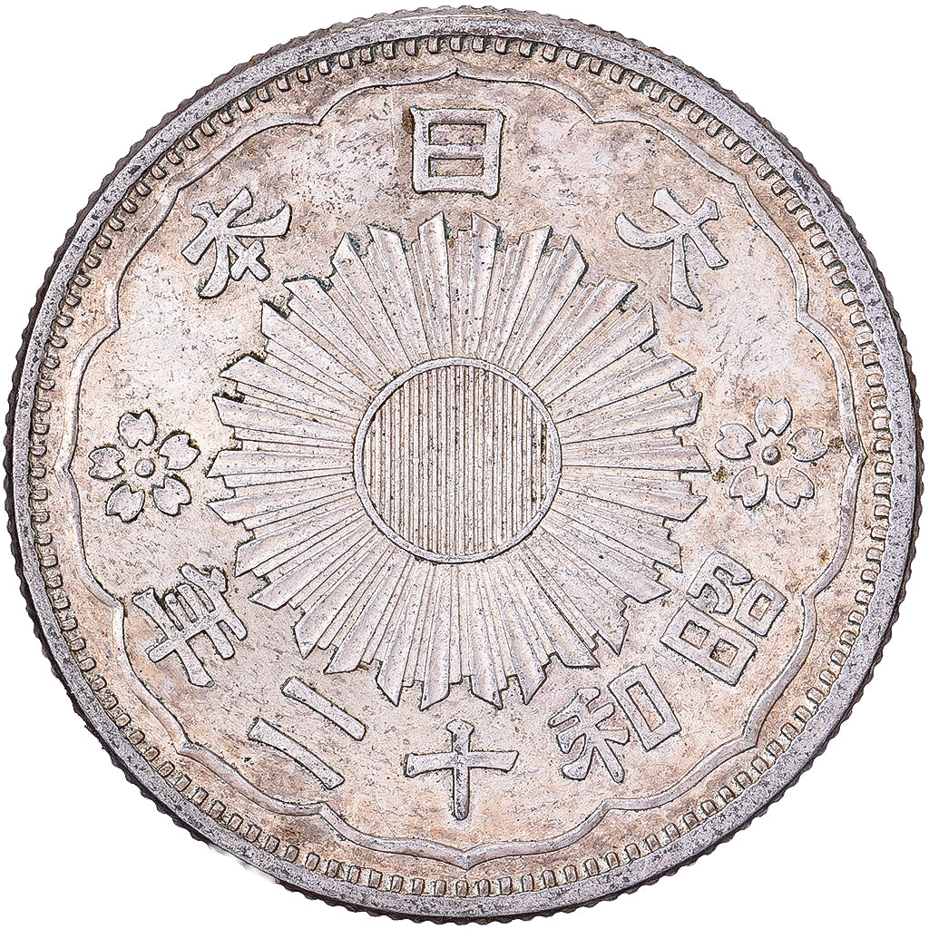 Japonia, Hirohito, 50 Sen, Showa, Year 12 (1937), Srebro, MS(60-62)