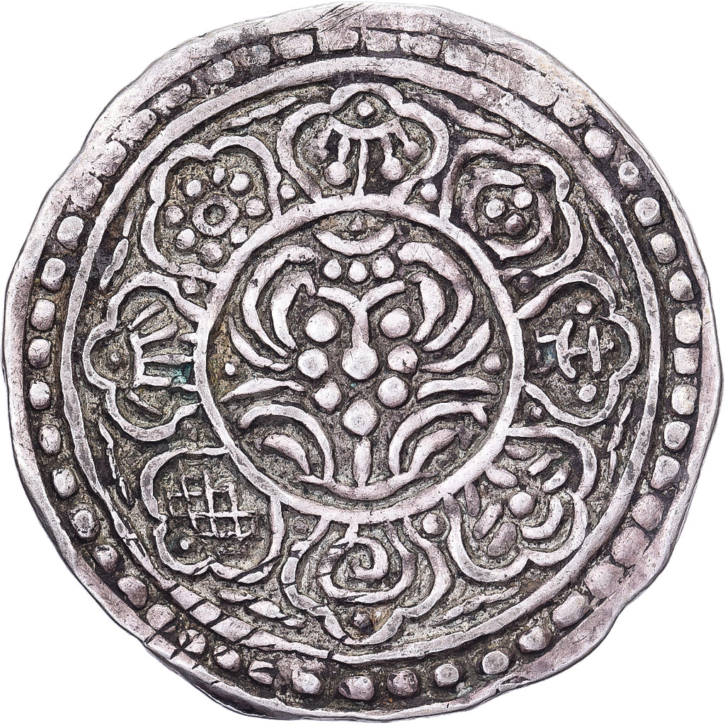 Tíbet, 1 Tangka, Ga-den, 1899-1907, Type E, Plata, MBC