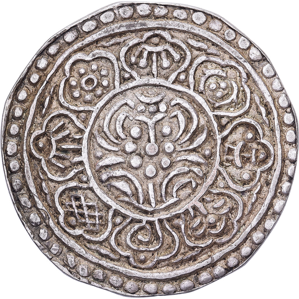 Tibet, 1 Tangka, Ga-den, 1899-1907, Type E, Argento, BB+