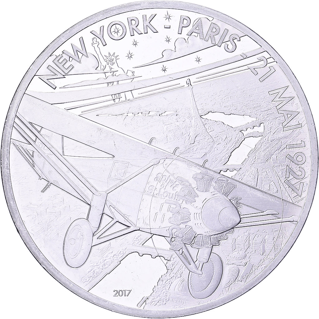 Francja, 10 Euro, Spirit of Saint Louis, Proof, 2017, MDP, Srebro, MS(63)