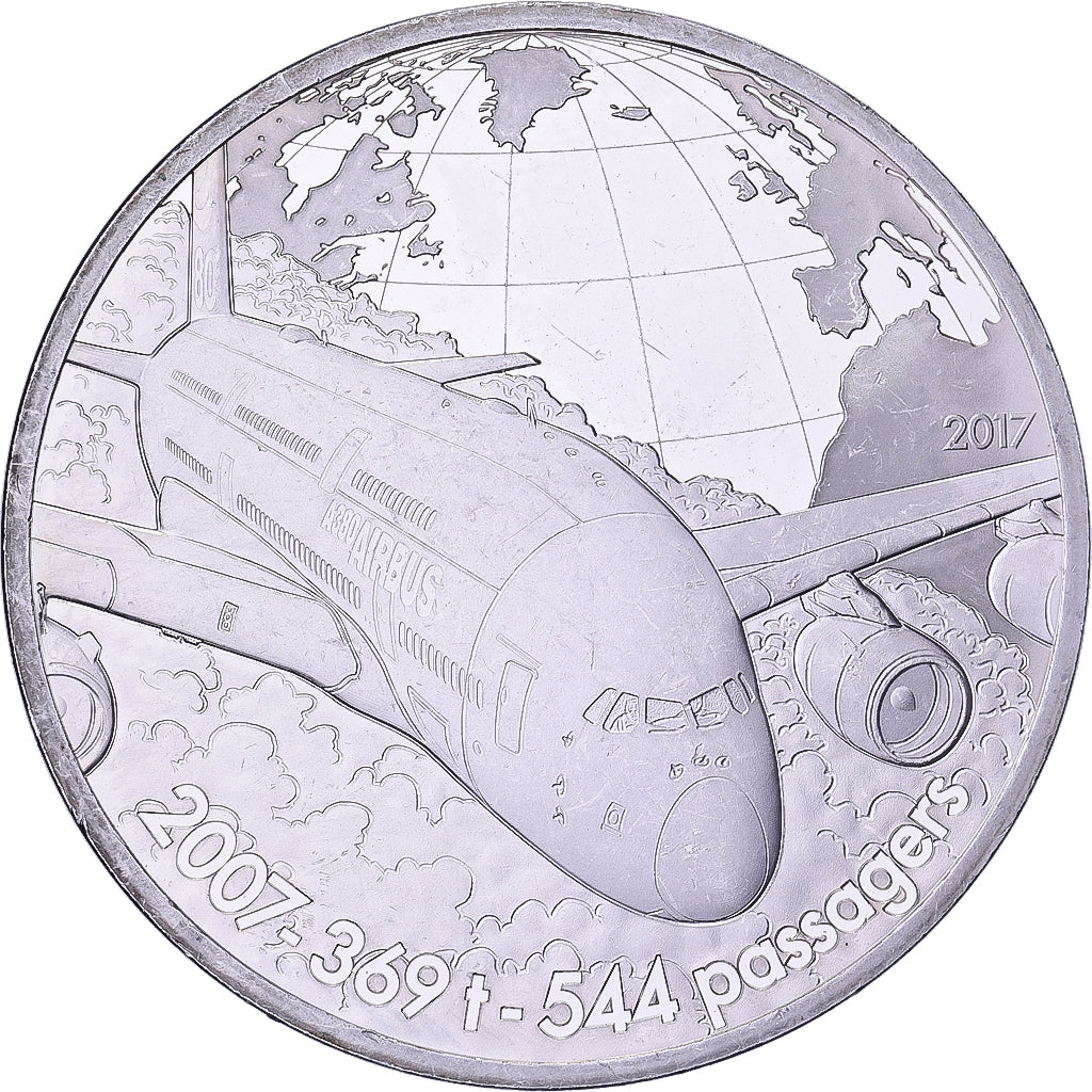 France, 10 Euro, Airbus A380, Proof, 2017, MDP, Silver, MS(63)