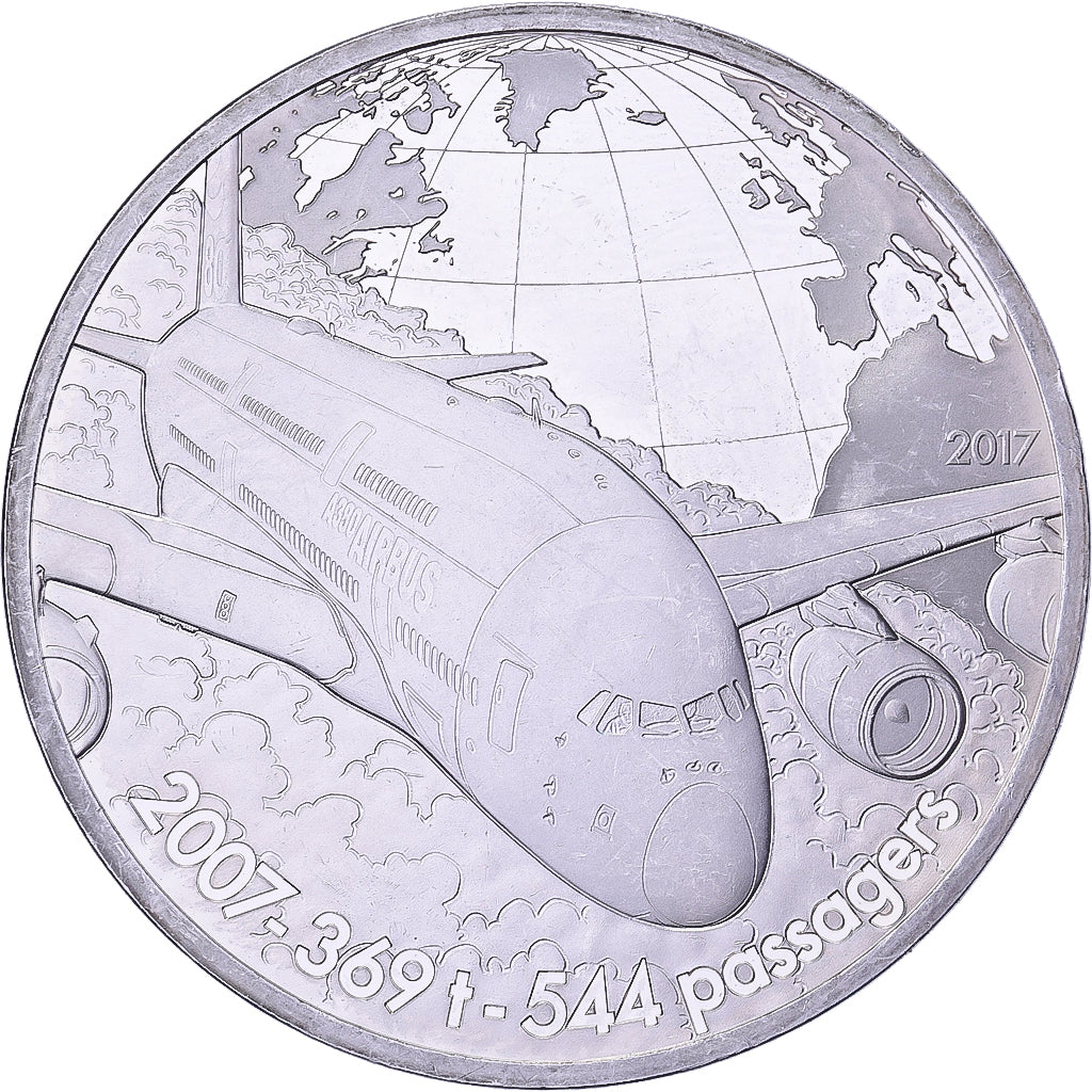 France, 10 Euro, Airbus A380, Proof, 2017, MDP, Silver, MS(63)