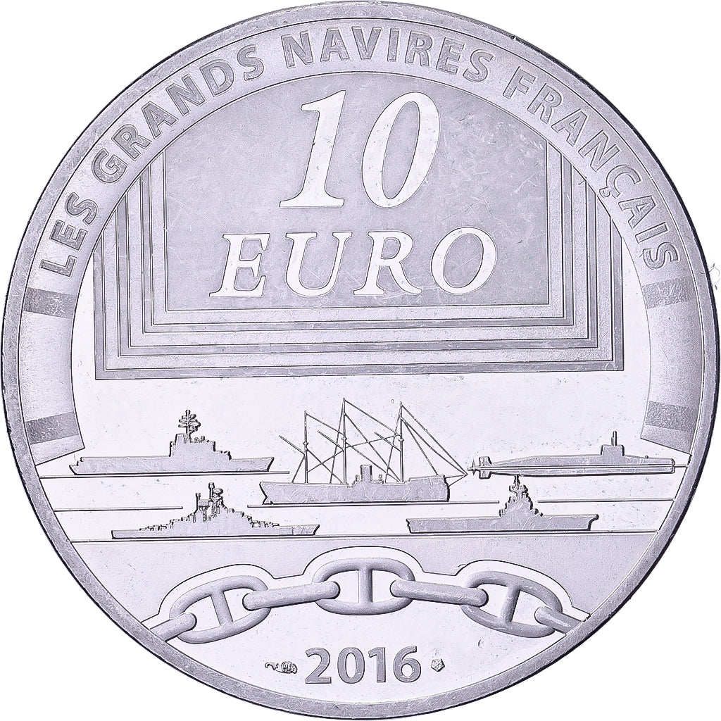 France, 10 Euro, Le Charles De Gaulle, Proof, 2016, MDP, Silver, MS(63)