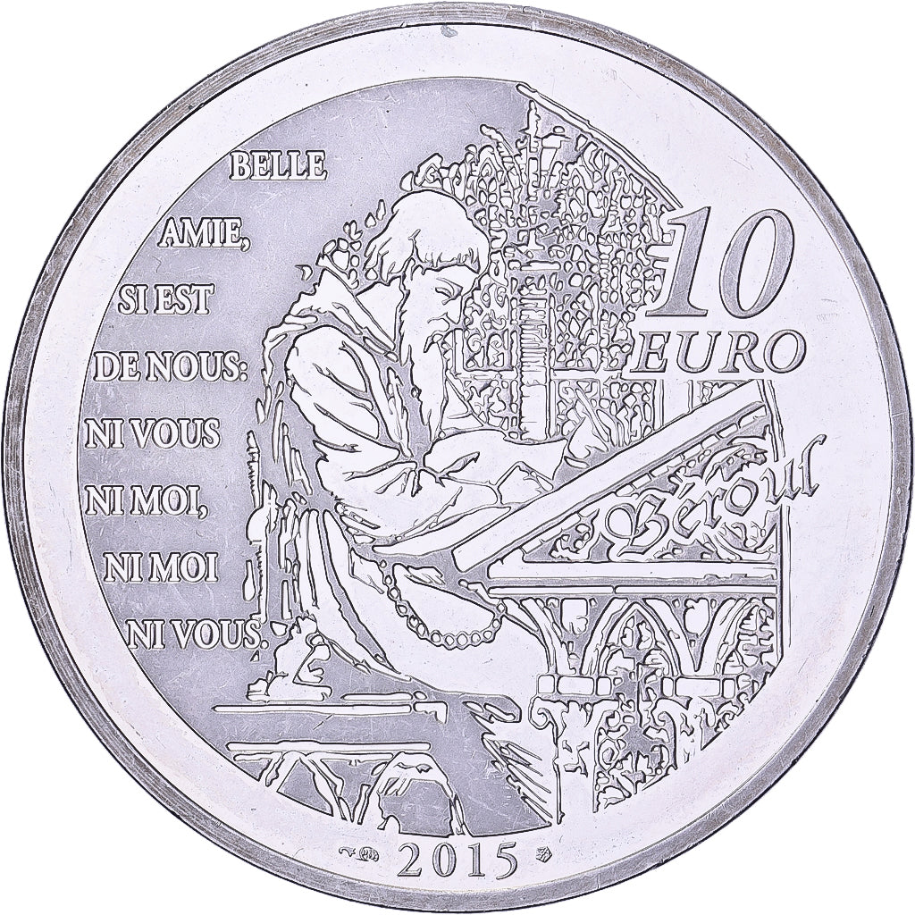 France, 10 Euro, Tristan & Yseult, Proof, 2015, MDP, Silver, MS(63)