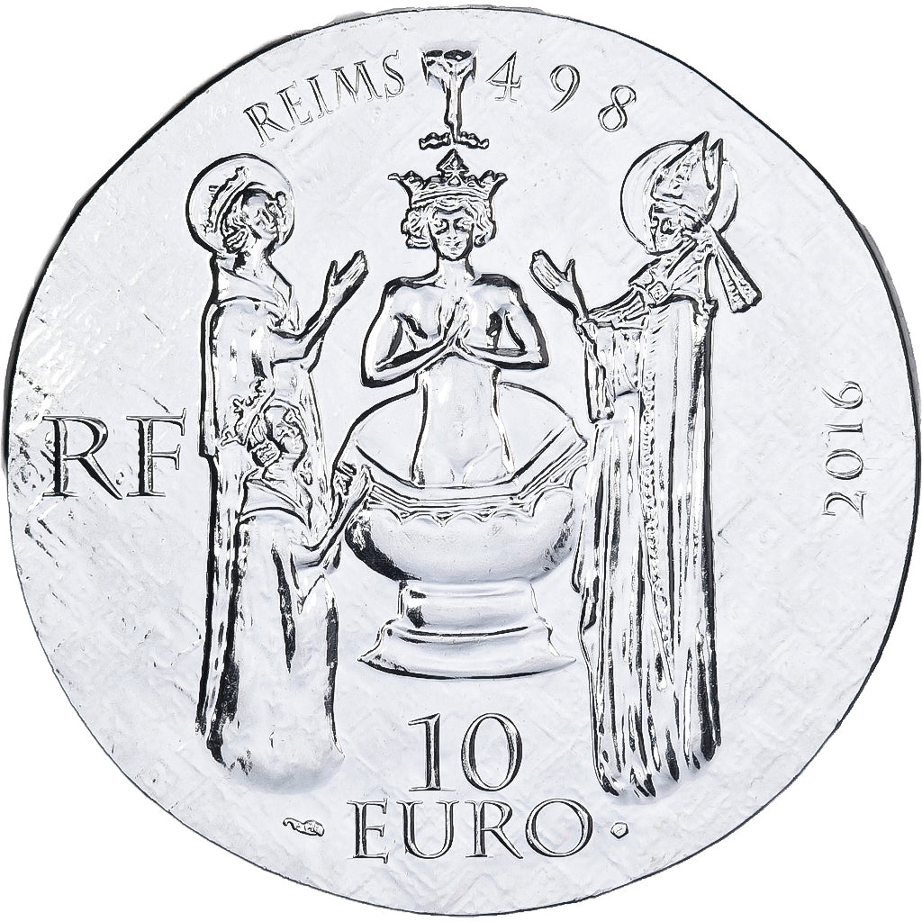 França, 10 Euro, Reine Clotilde, Proof, 2016, MDP, Prata, MS(65-70)