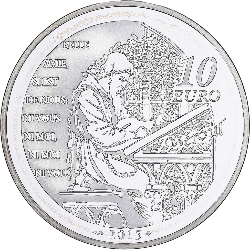 France, 10 Euro, Tristan & Yseult, BE, 2015, MDP, Argent, FDC
