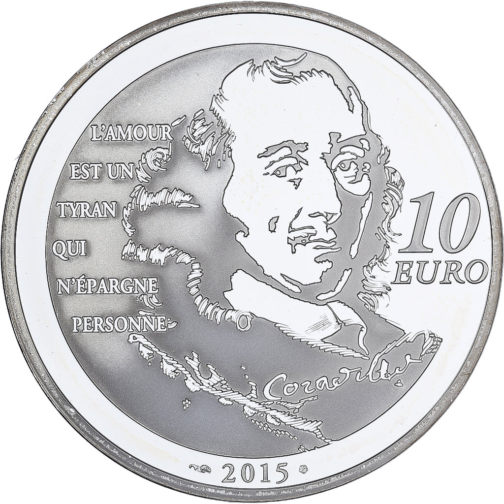 France, 10 Euro, Chimène, Proof, 2015, MDP, Silver, MS(65-70)