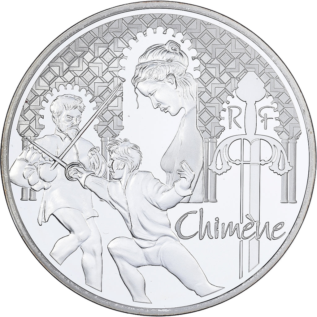 France, 10 Euro, Chimène, Proof, 2015, MDP, Silver, MS(65-70)