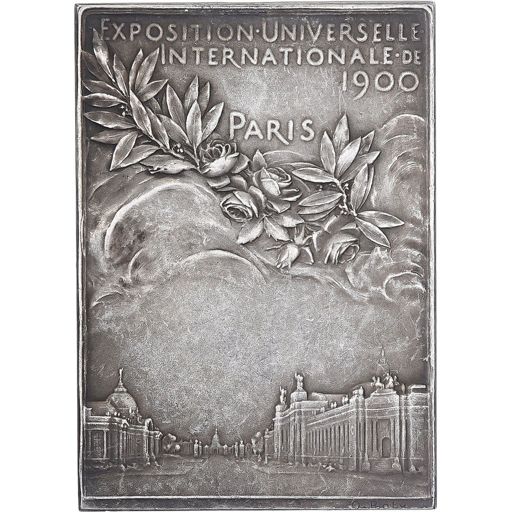 France, Plaquette, Exposition universelle de Paris, 1900, Silvered bronze