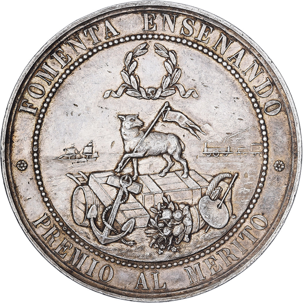 Porto Rico, medaglia, Exposicion Publica, Premio al Merito, 1871, Argento, BB+
